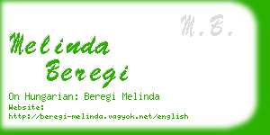 melinda beregi business card